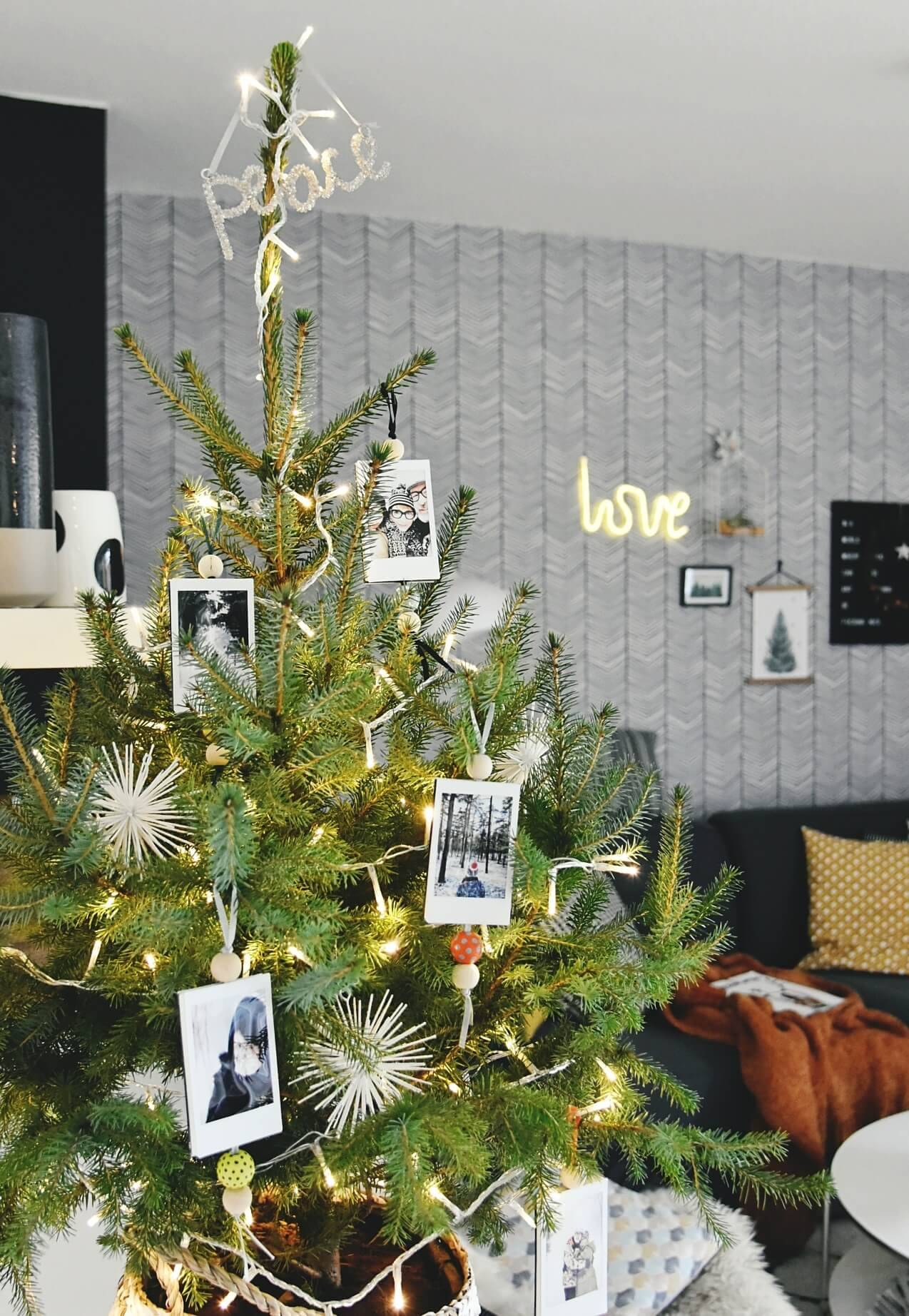 Decoración de Navidad árbol con fotografías