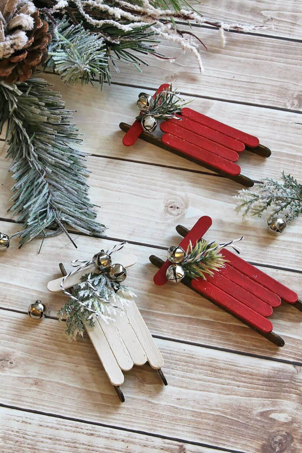 adornos navideños caseros trineos
