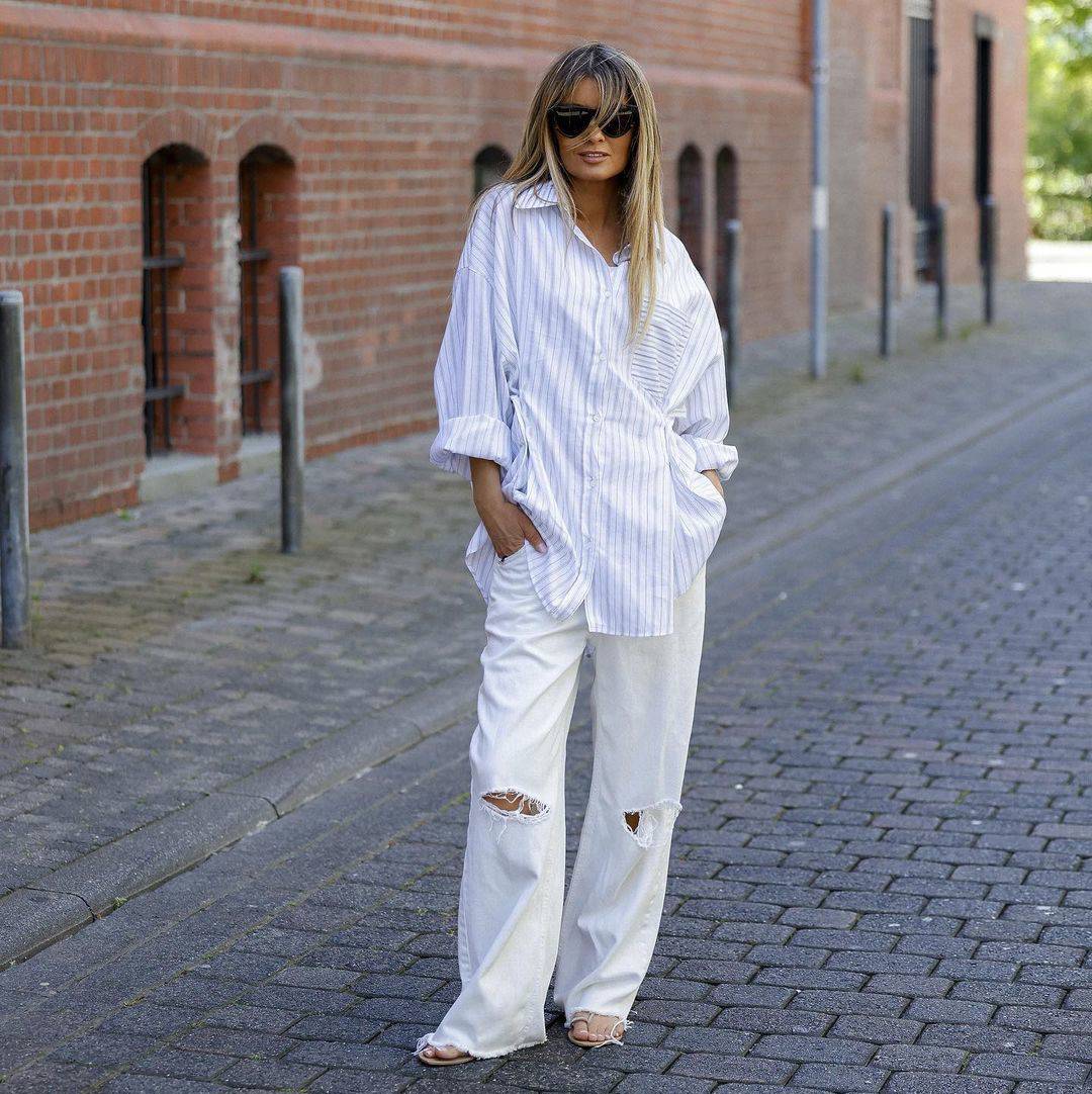 Cómo llevar pantalones blancos en primavera: 10 looks para vestir elegante  y moderna