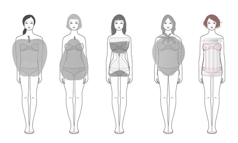 tipo de cuerpo de mujer rectangular