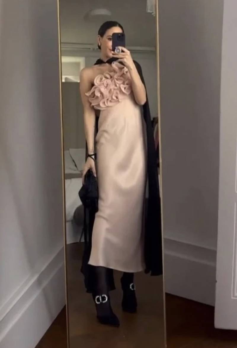 Rocío Osorno con vestido de Zara