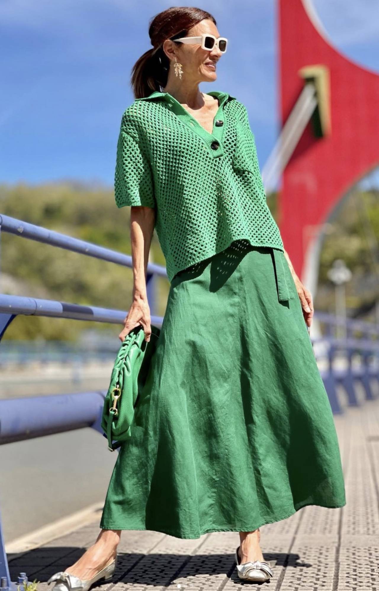 Ana Antolin con falda de lino de Zara