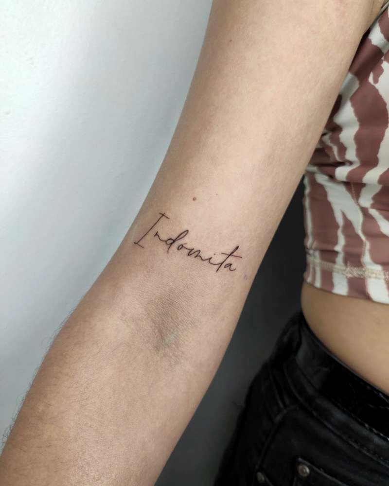 Tatuajes pequeños para mujer con palabras: indómita
