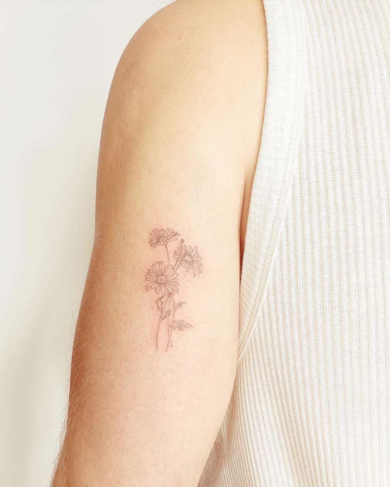 Tatuajes pequeños para mujer en el brazo: margaritas