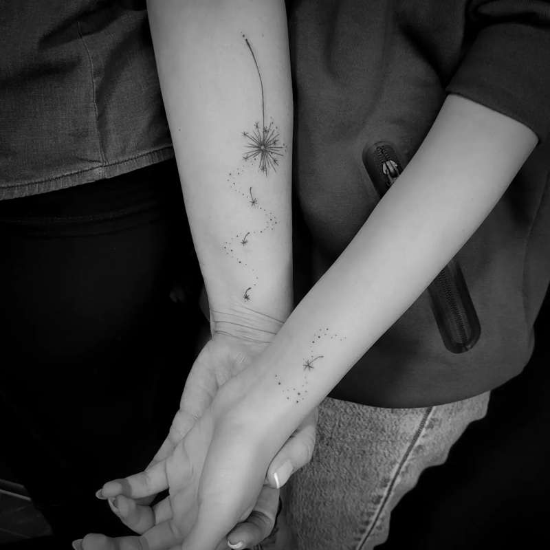 Tatuajes madre e hija originales: en degradado