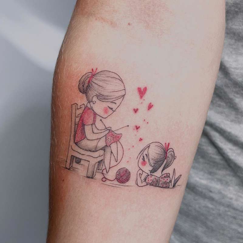 Tatuajes para madre e hija: fine line