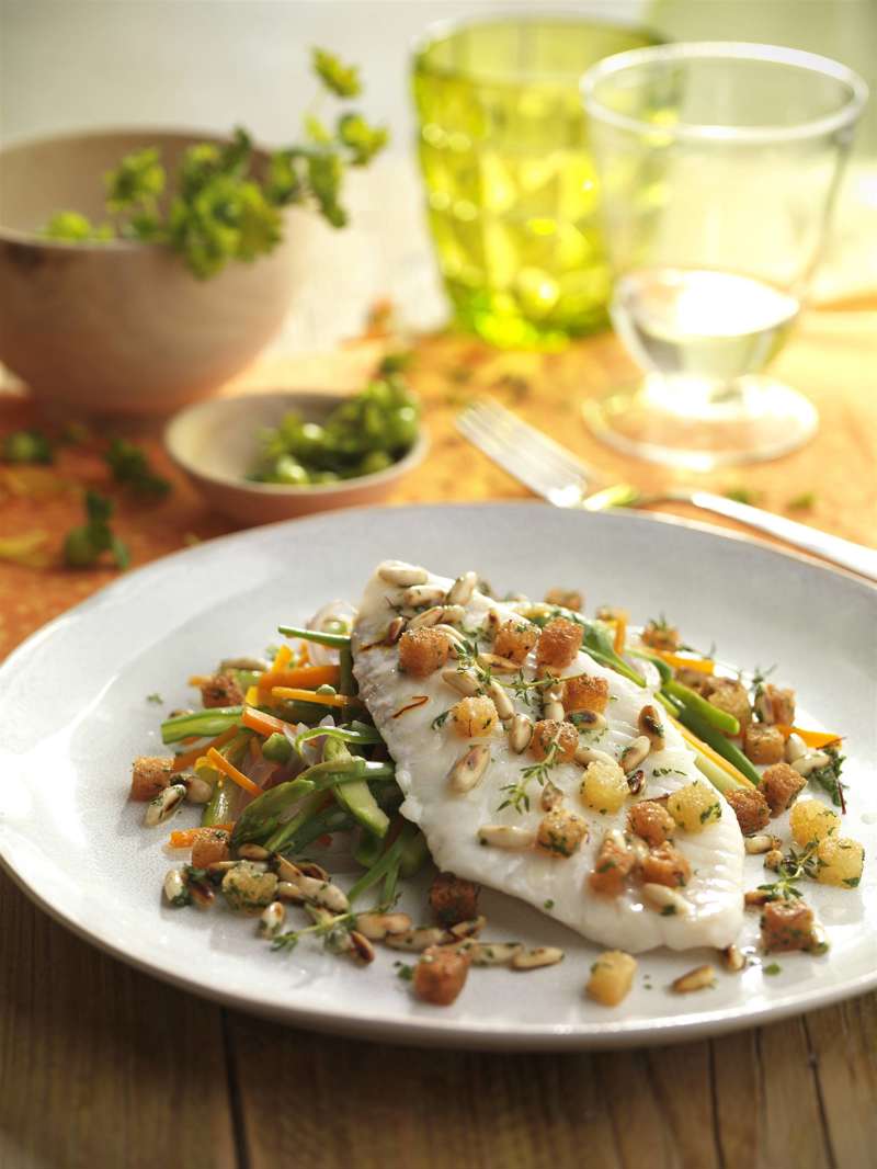 Steam Recipe: Steamed Turbot with Stir-Fried Vegetables